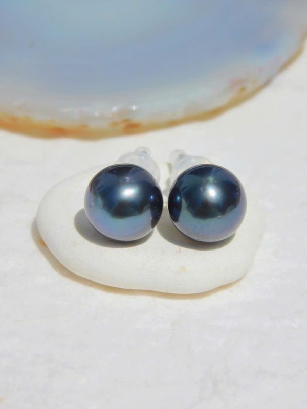 Pearl Bud Stud Sand Earrings - Image 5