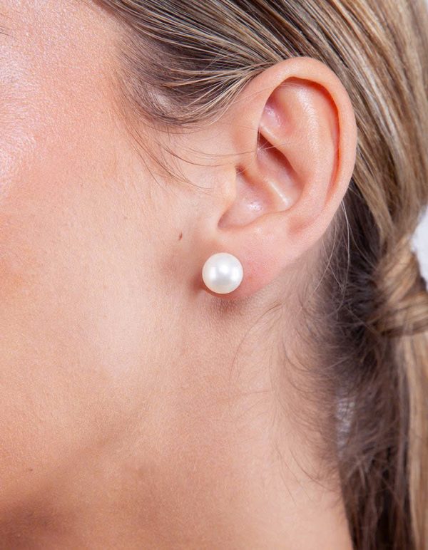 Pearl Bud Stud Sand Earrings - Image 2